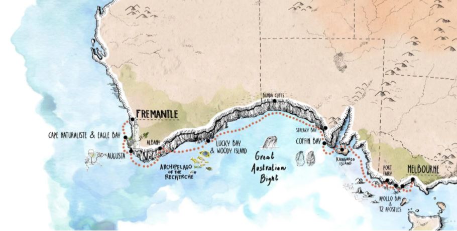 Southern Australia Cruise Map